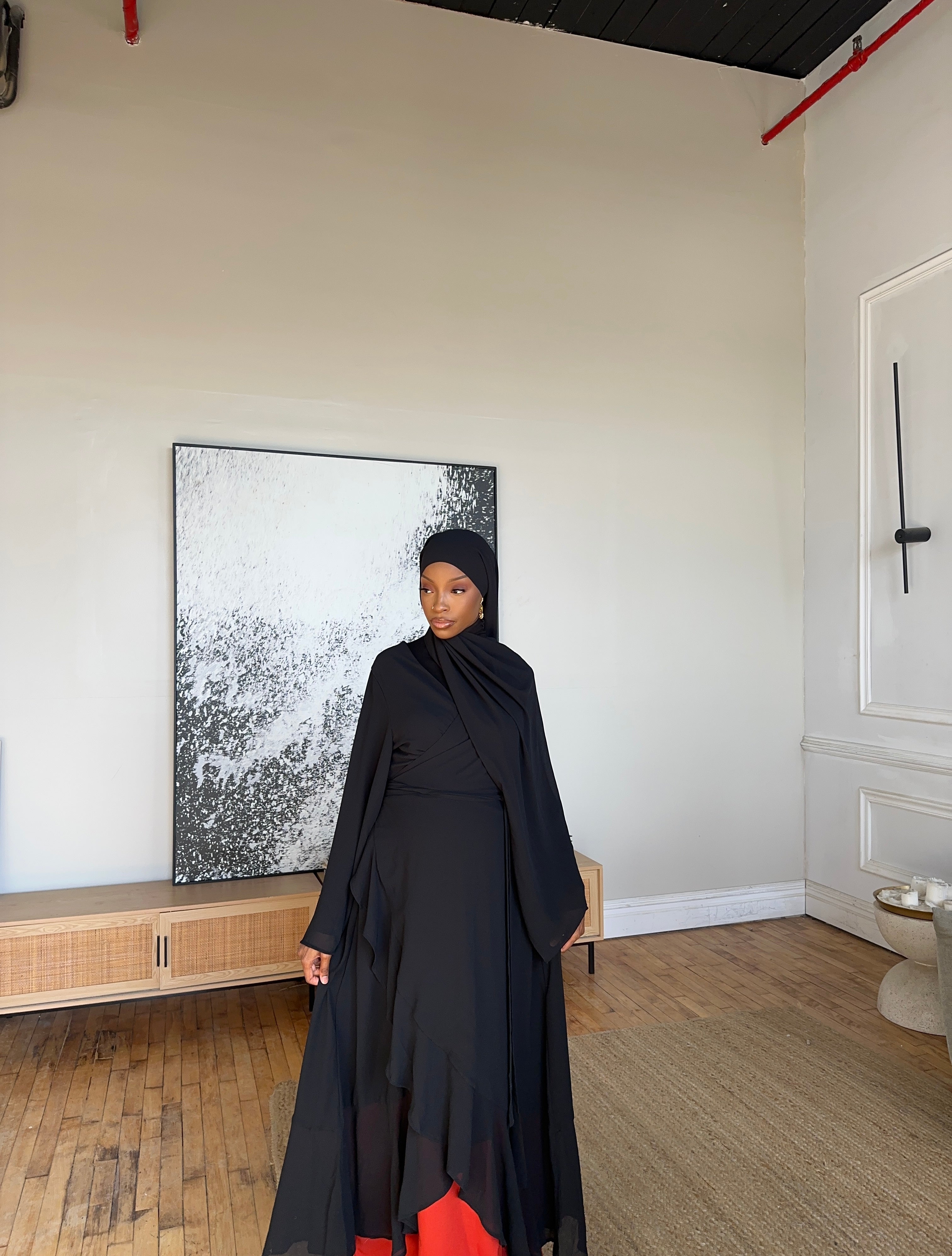 Black) Chiffon Wrap Dress A.SumayahShop LLC Black) Chiffon Wrap Dress A.SumayahShop LLC