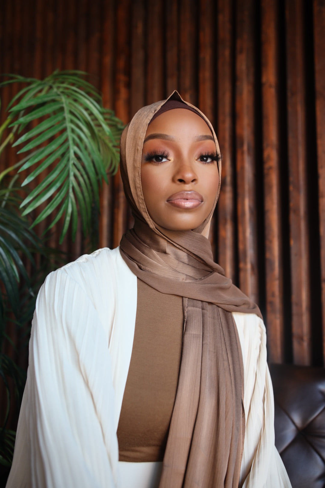 (Brown) Satin Hijab (Brown) Satin Hijab