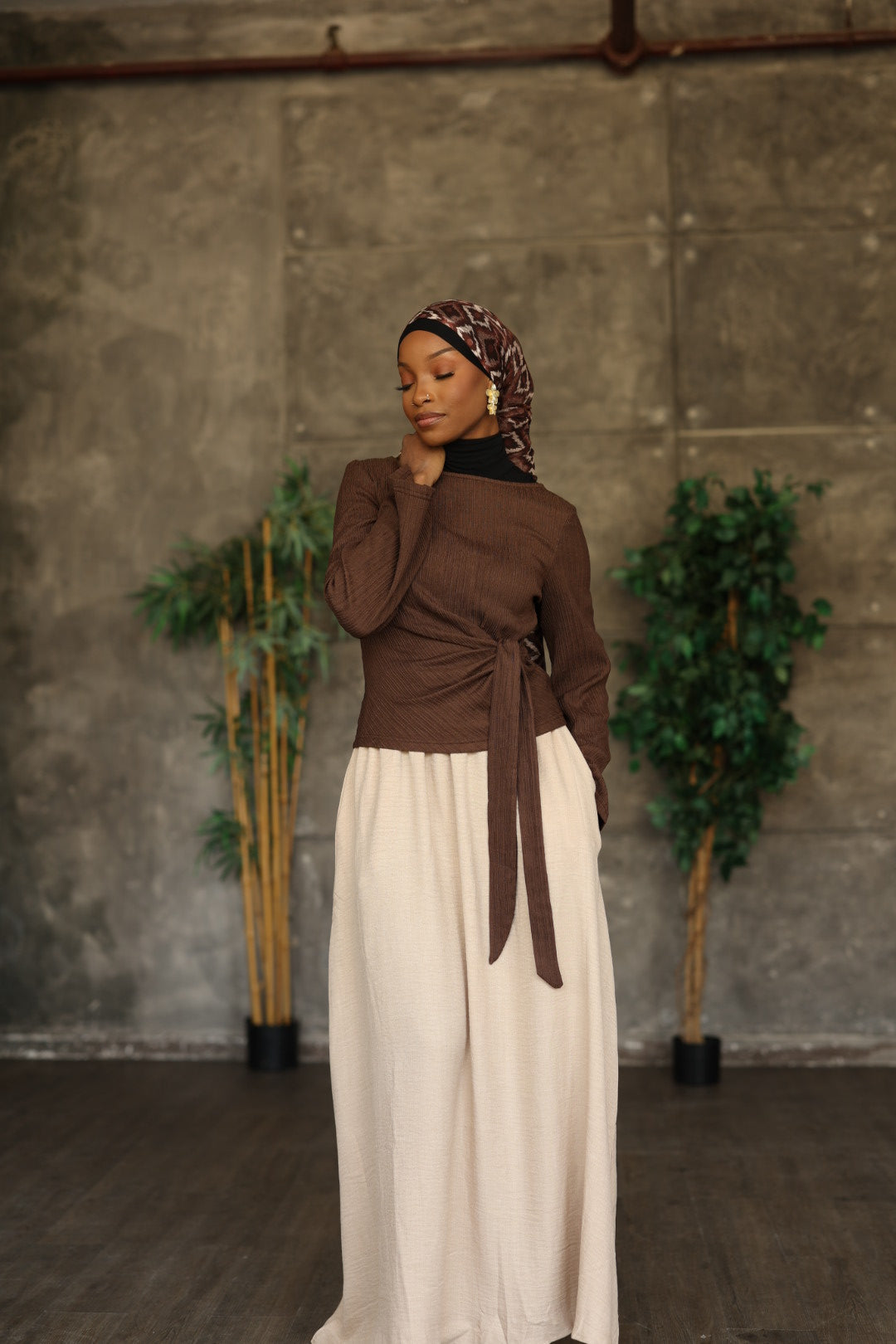(Beige) Maxi Skirt