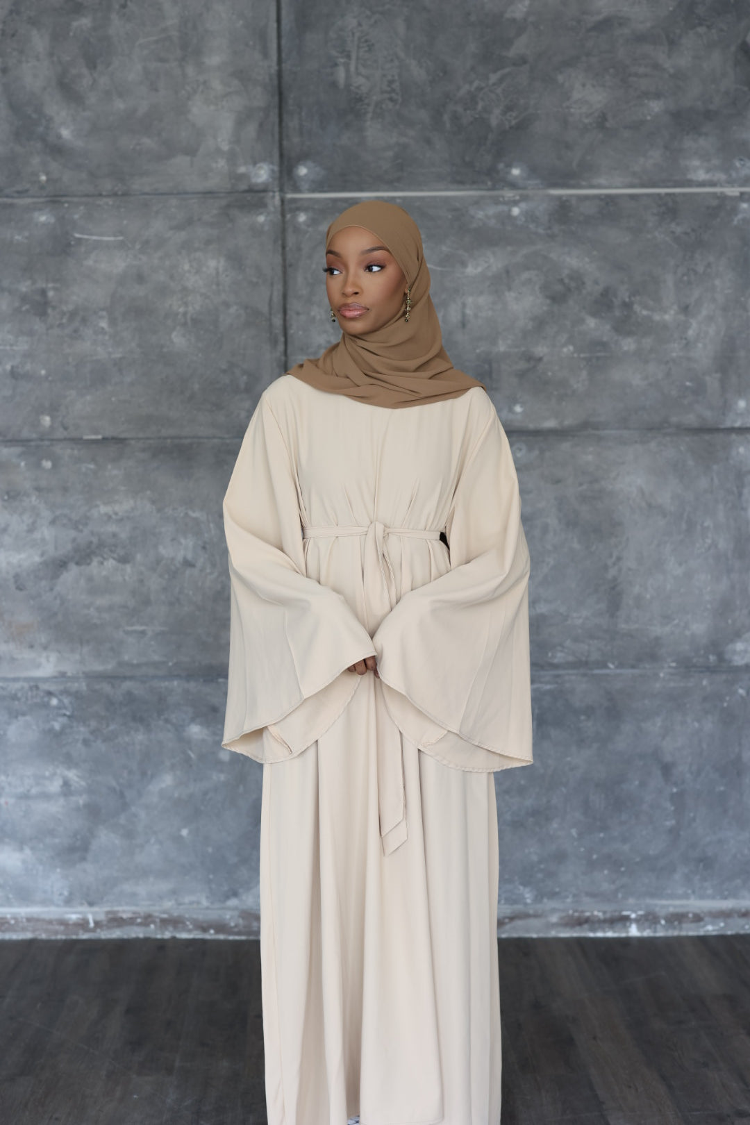 Beige Kimono Sleeve Dress