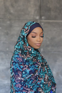 (Blue) SHANI Hijab (Chiffon)