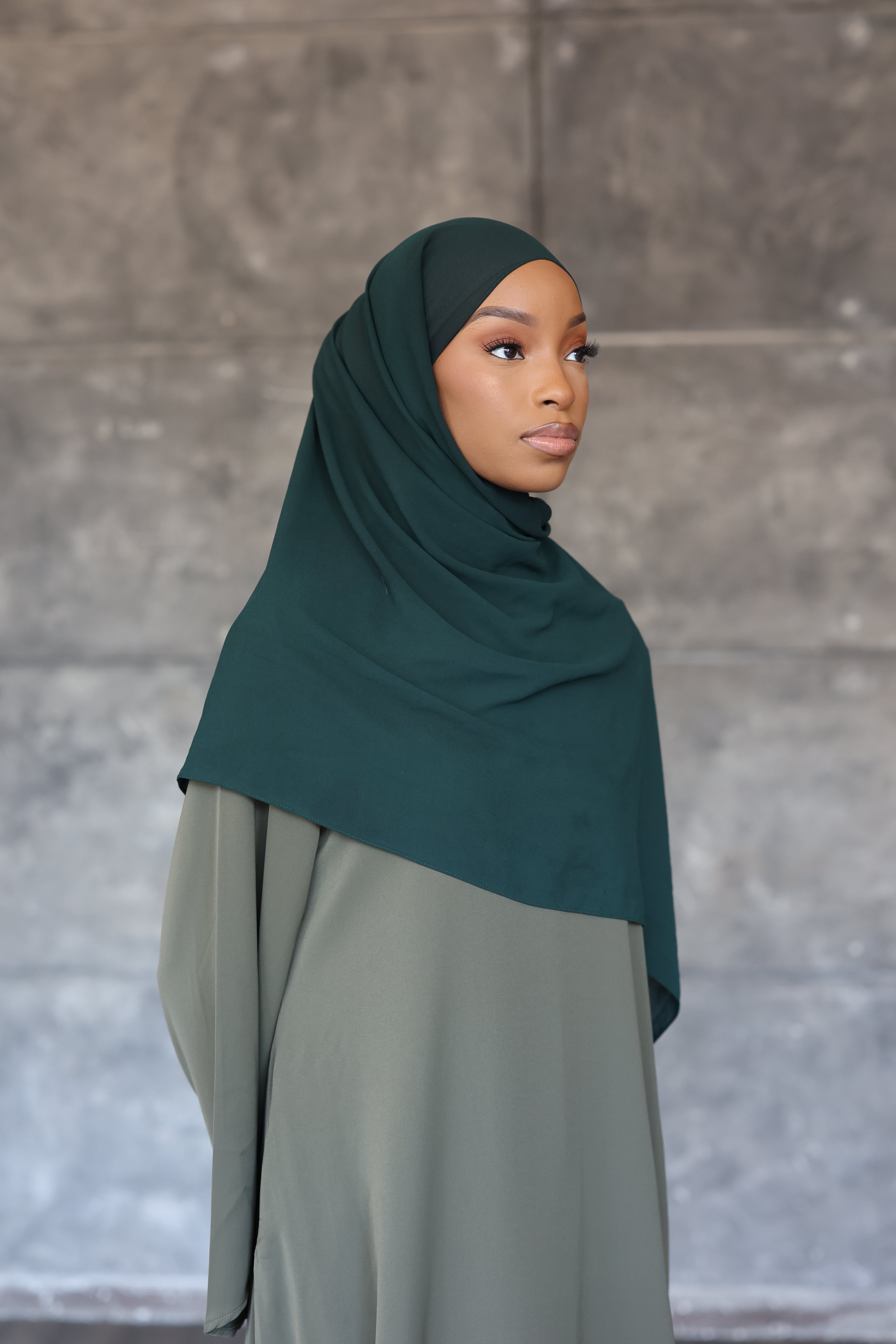 Dark Green Hijab (Chiffon)
