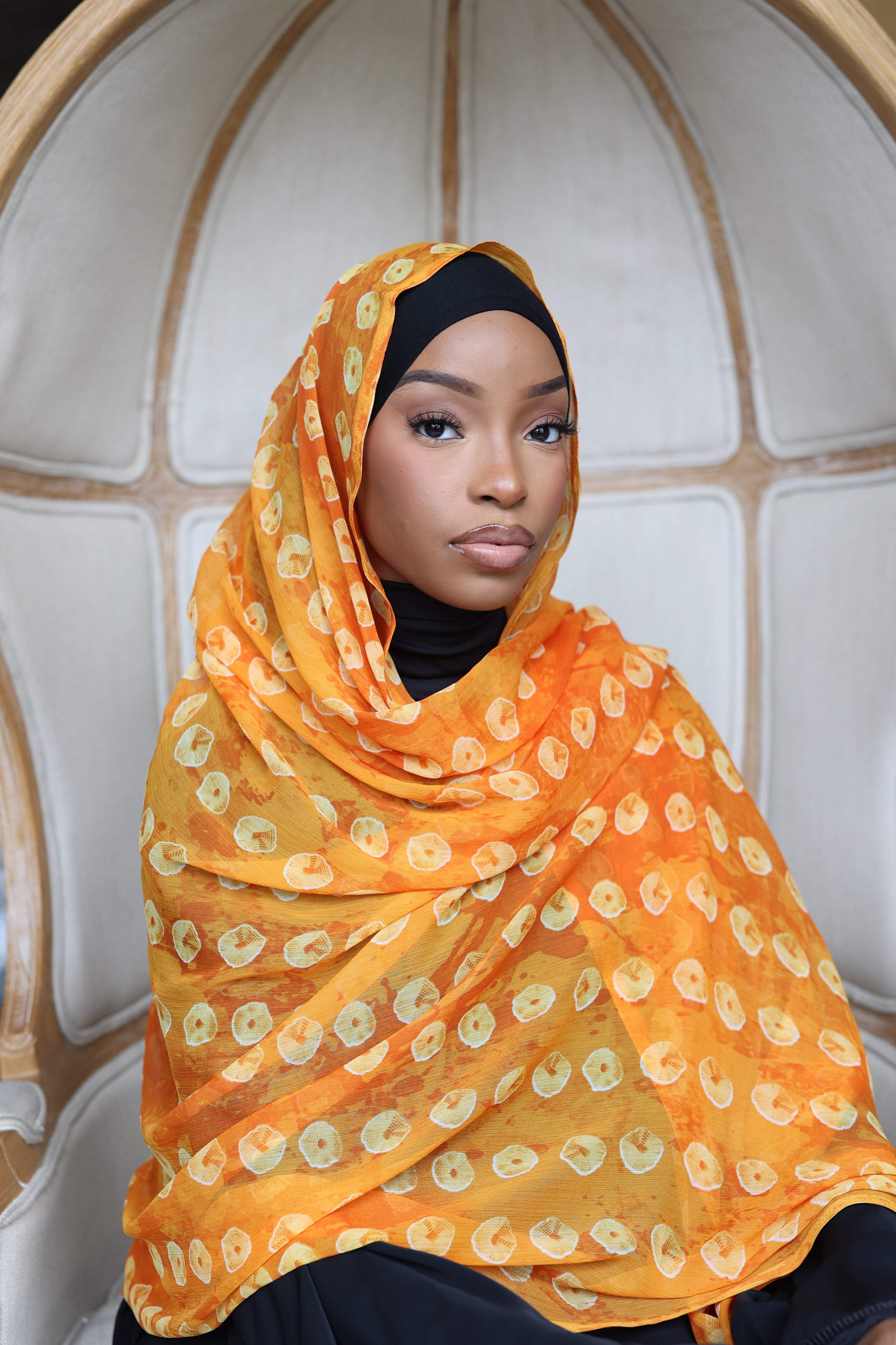 (Yellow) ABIOLA Hijab (Chiffon)