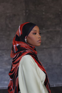 (Red) ADAMMA Hijab (Chiffon)