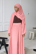 (Peach) Pleated Wide Leg Pants