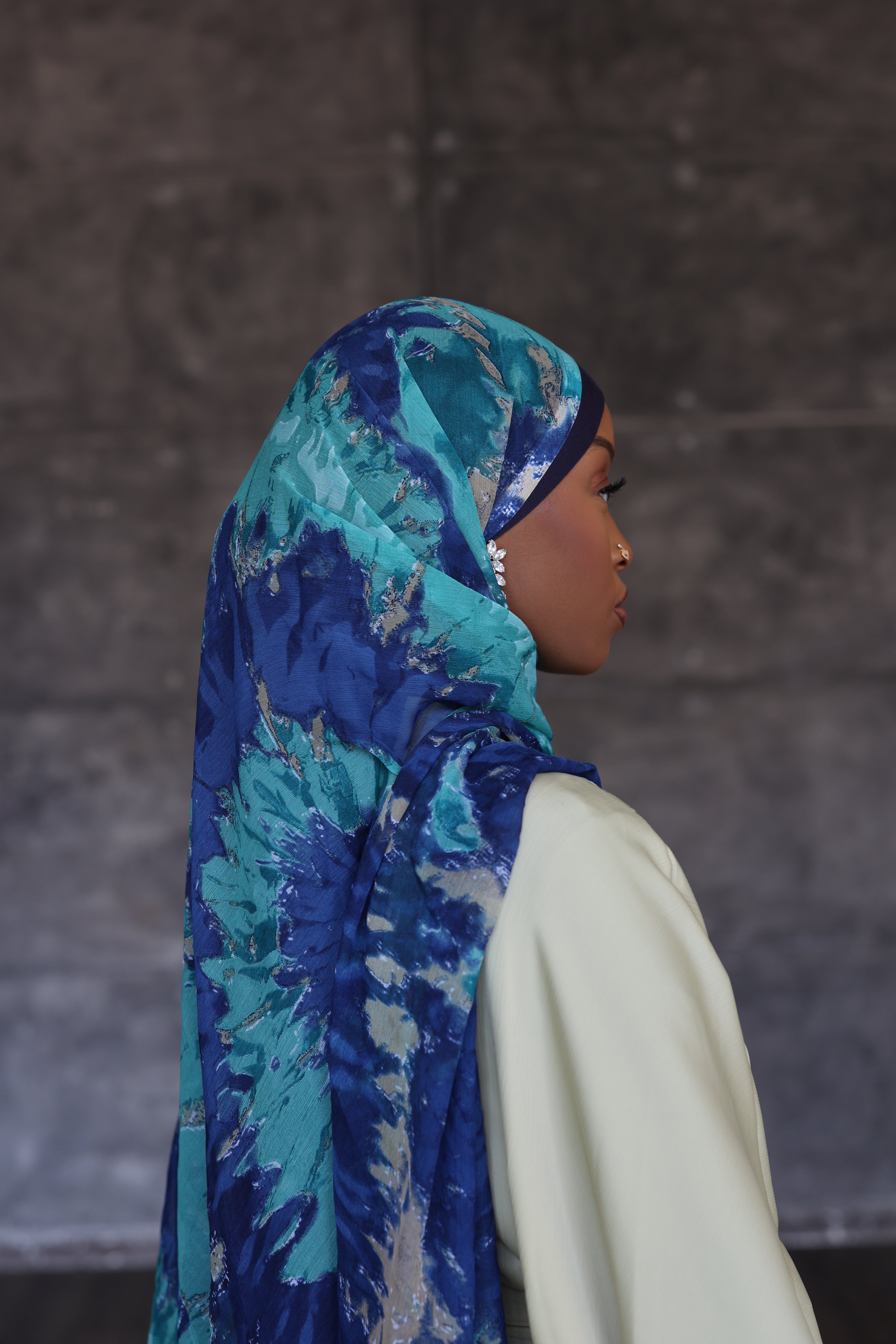 (Blue) SEHAI Hijab (Chiffon)