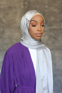 (Gray) Satin Hijab