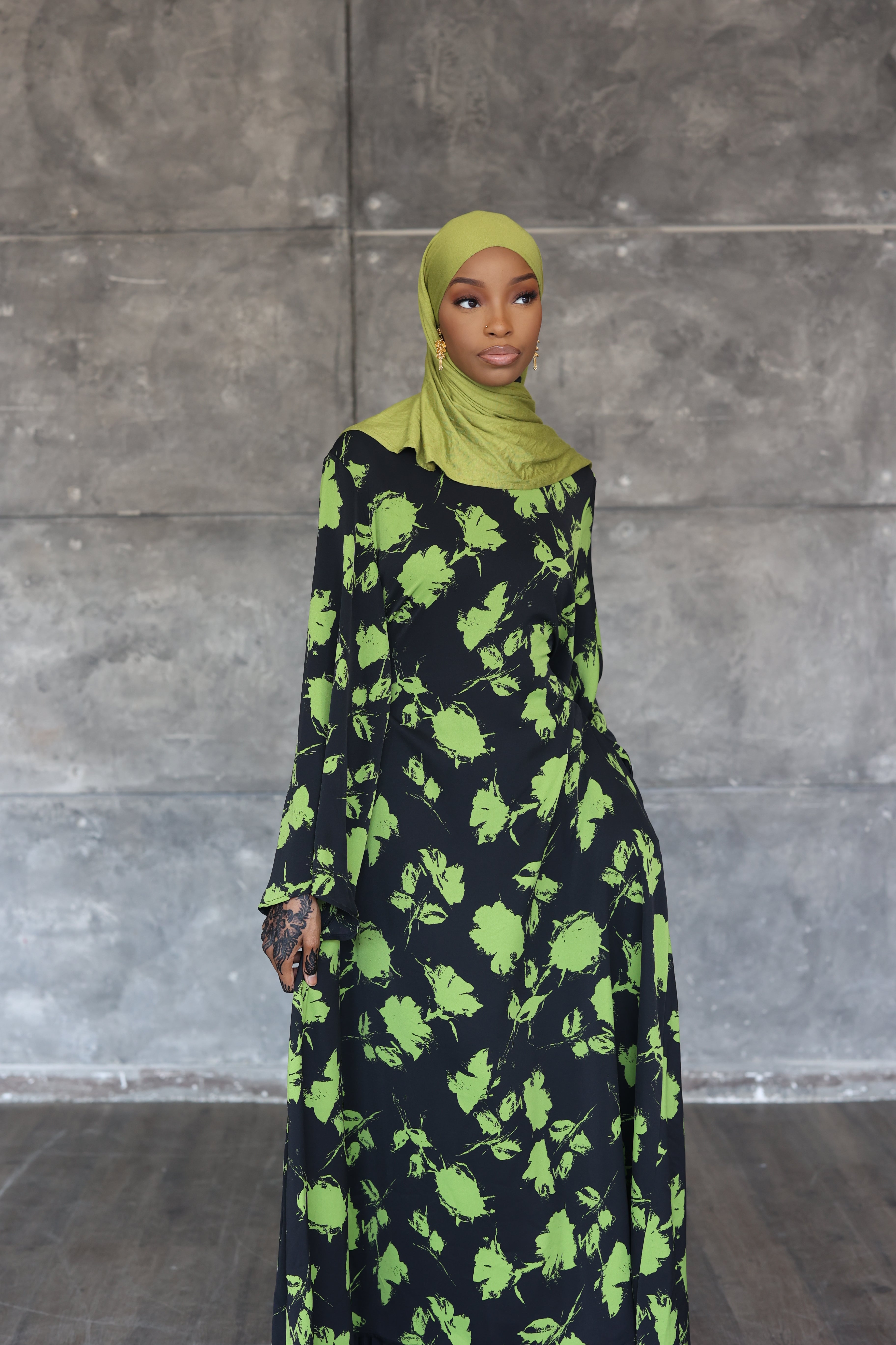 Floral Flare Sleeve Dress