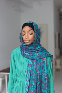 (Turquoise) TAHIRAH Hijab (Chiffon)
