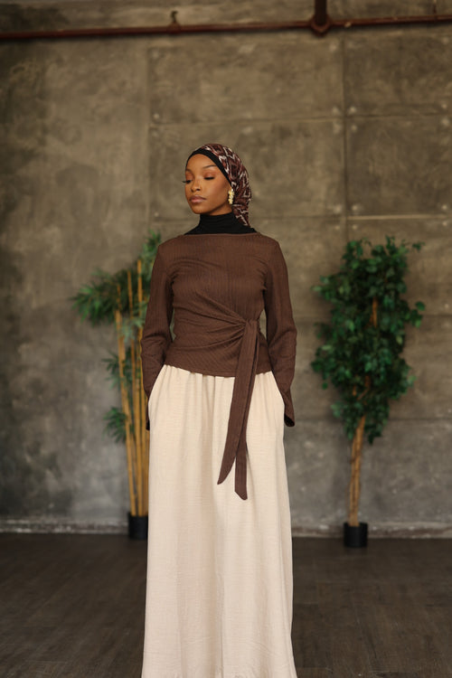 (Beige) Maxi Skirt