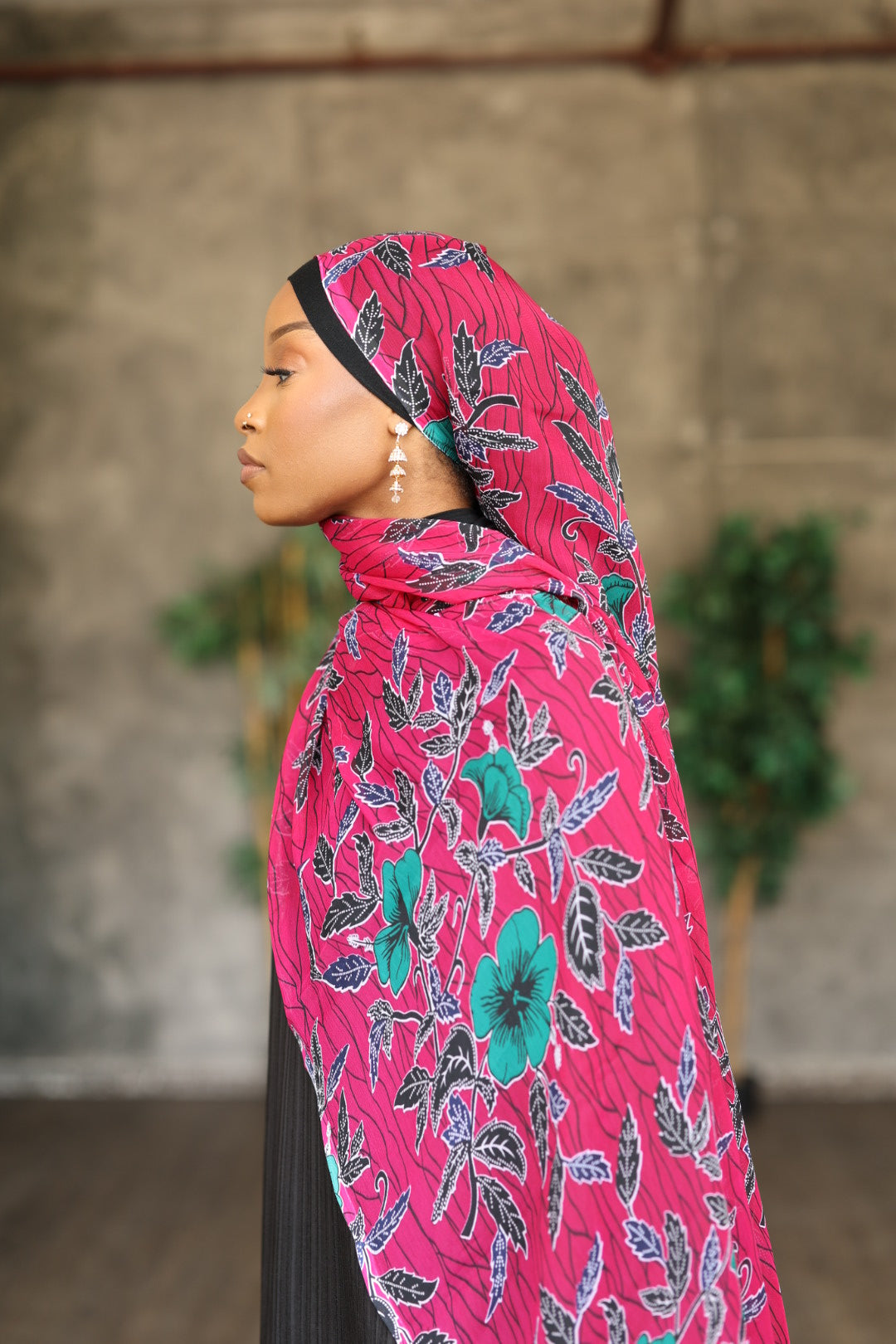 (Pink) SARA Hijab (Chiffon)