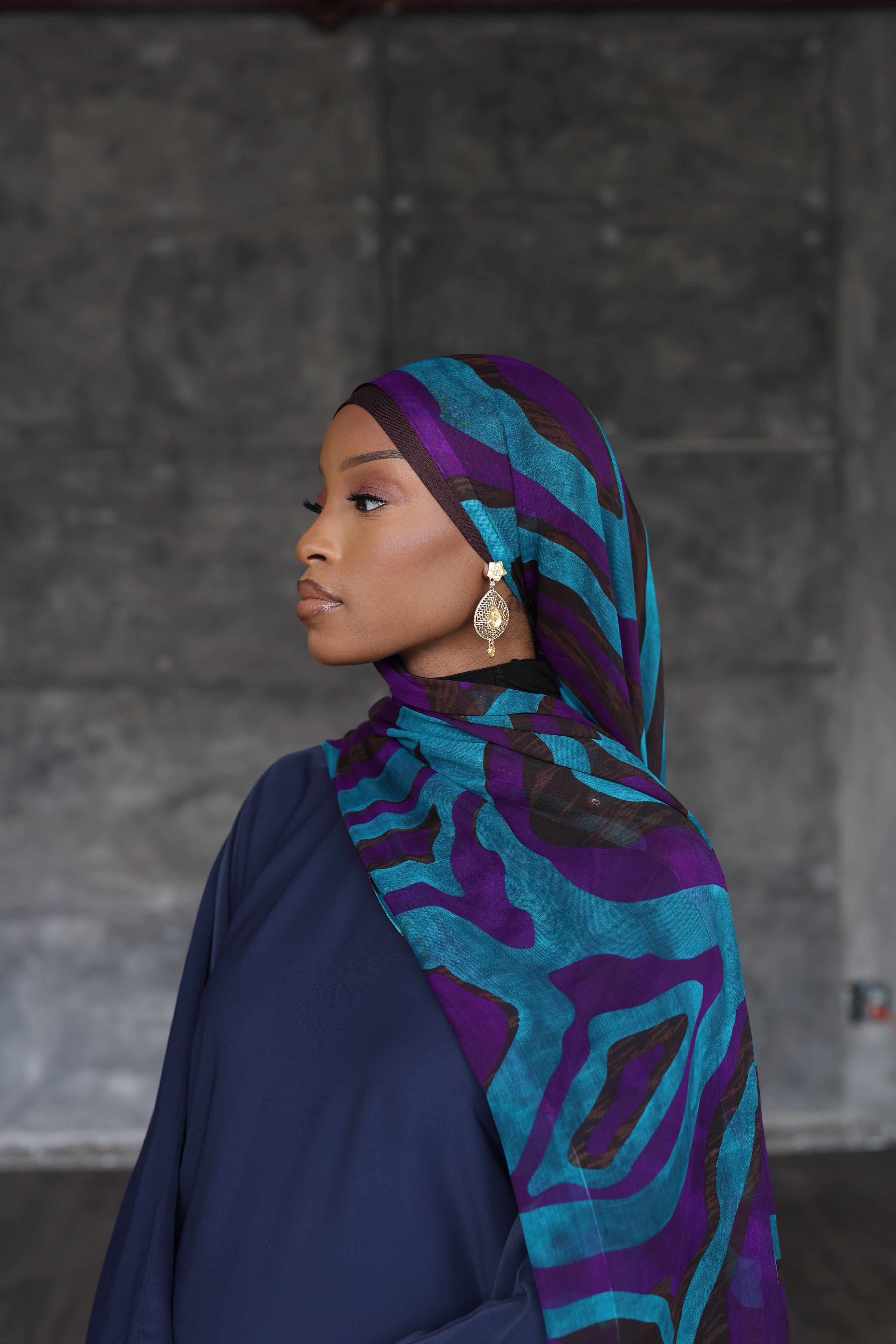 (Blue) YARA Hijab (Chiffon)