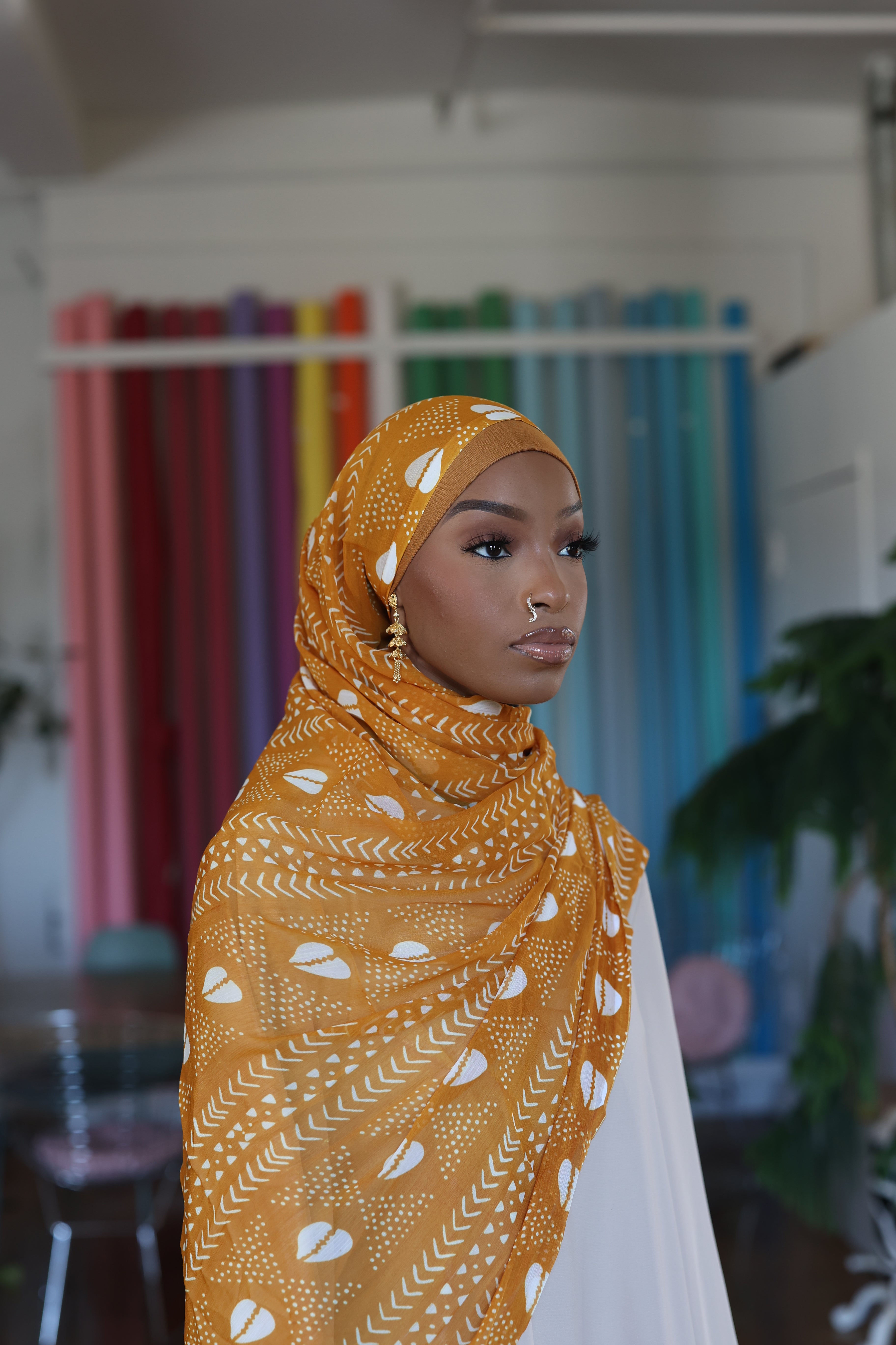 (Mustard) BARIKA Hijab (Chiffon)