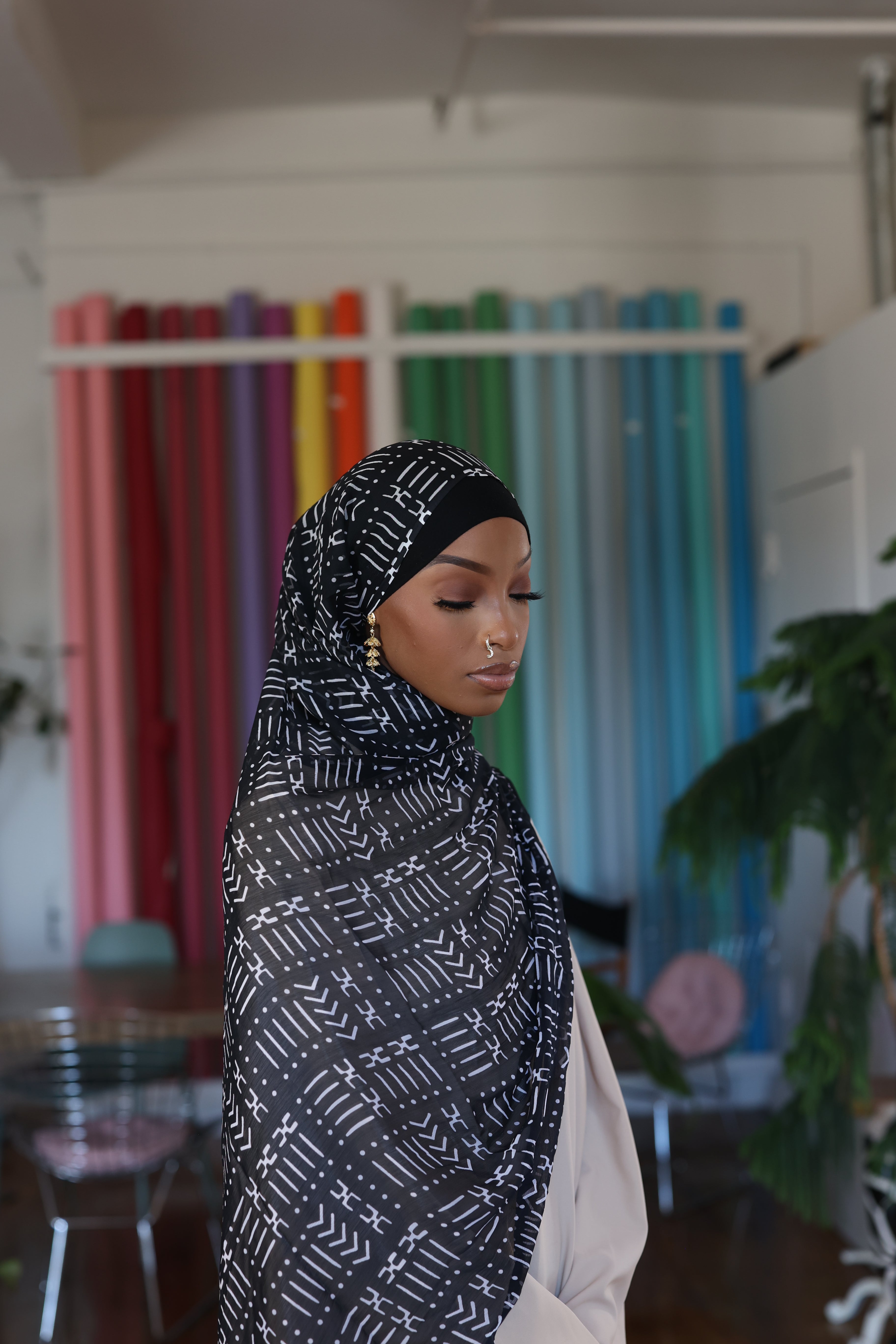 (Black) LULU Hijab (Chiffon)