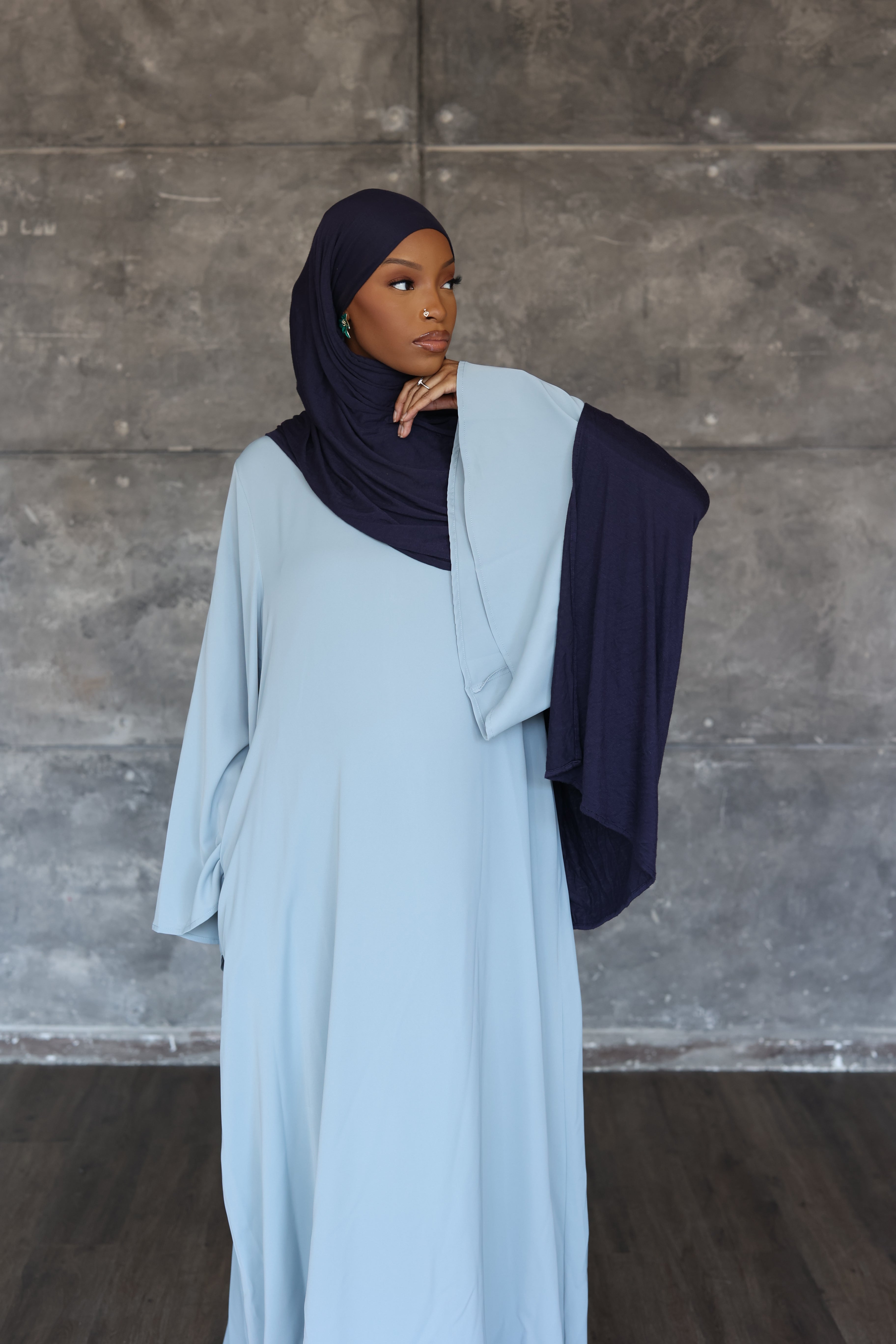 Blue Kimono Sleeve Dress