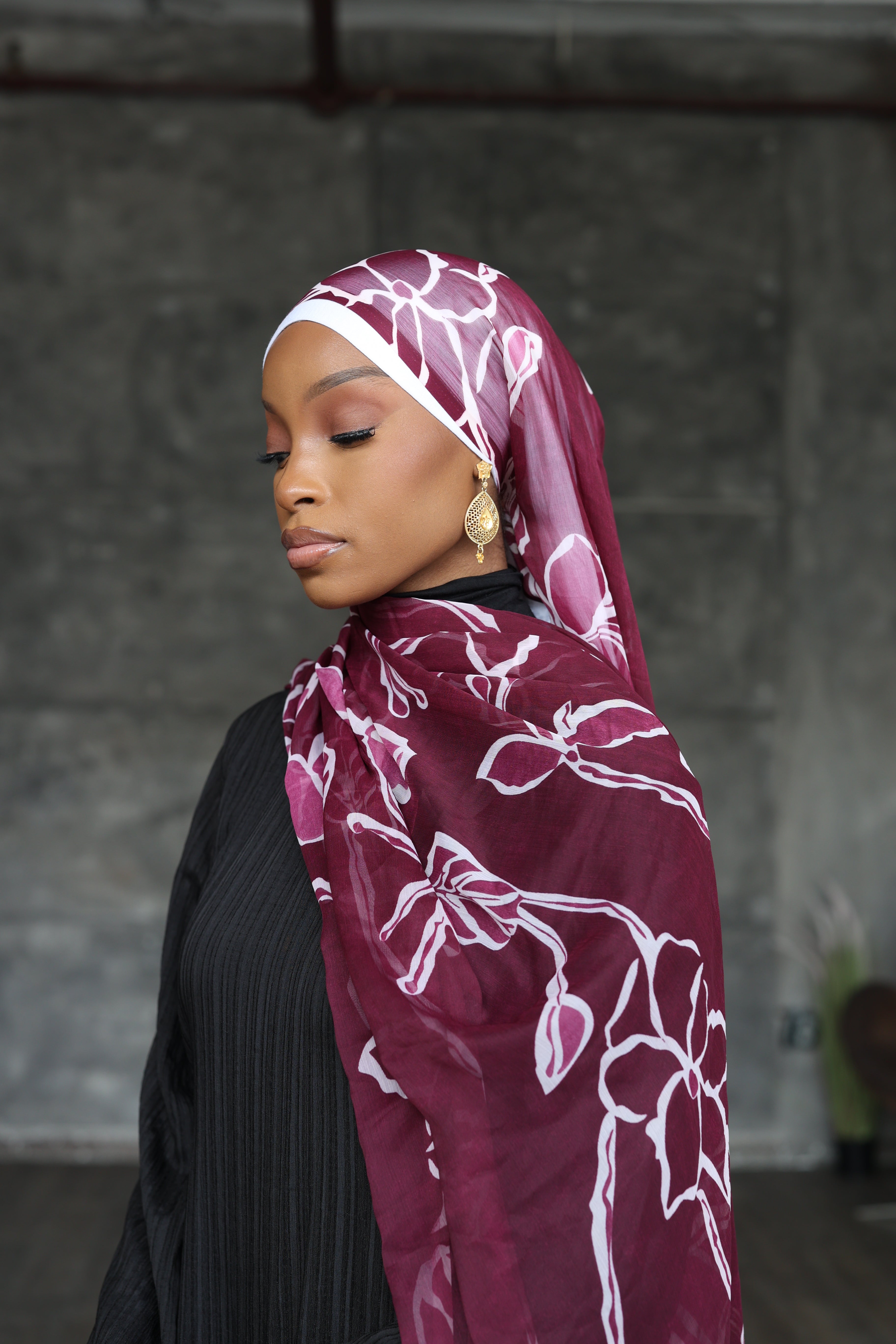 (Purple) ZAHRA Hijab (Chiffon)