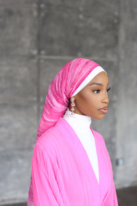 Imperfection on (Pink) BASHIRAH Hijab (Chiffon)