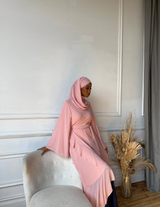 (Pink) Chiffon Wrap Dress