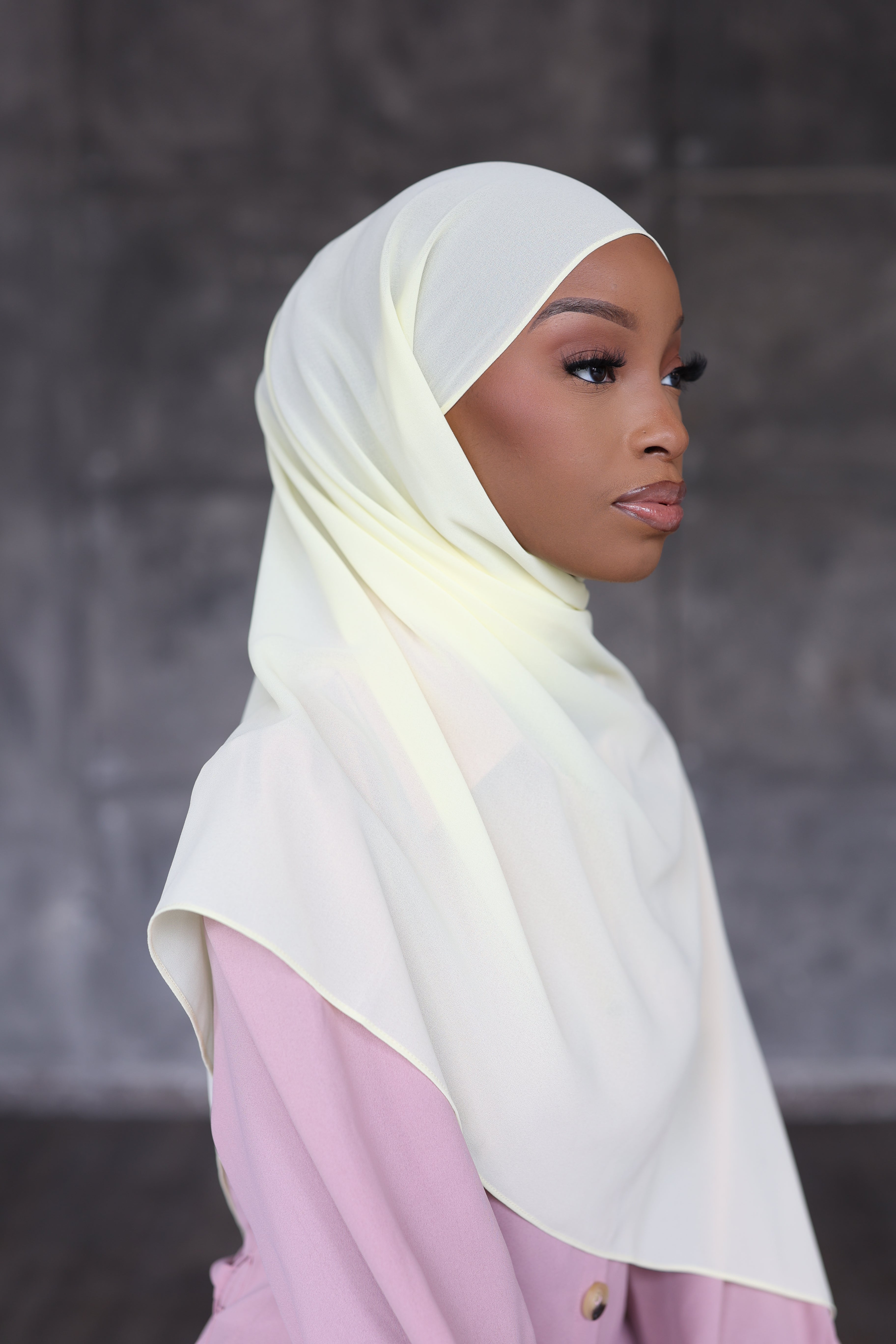 Light Yellow Hijab (Chiffon)