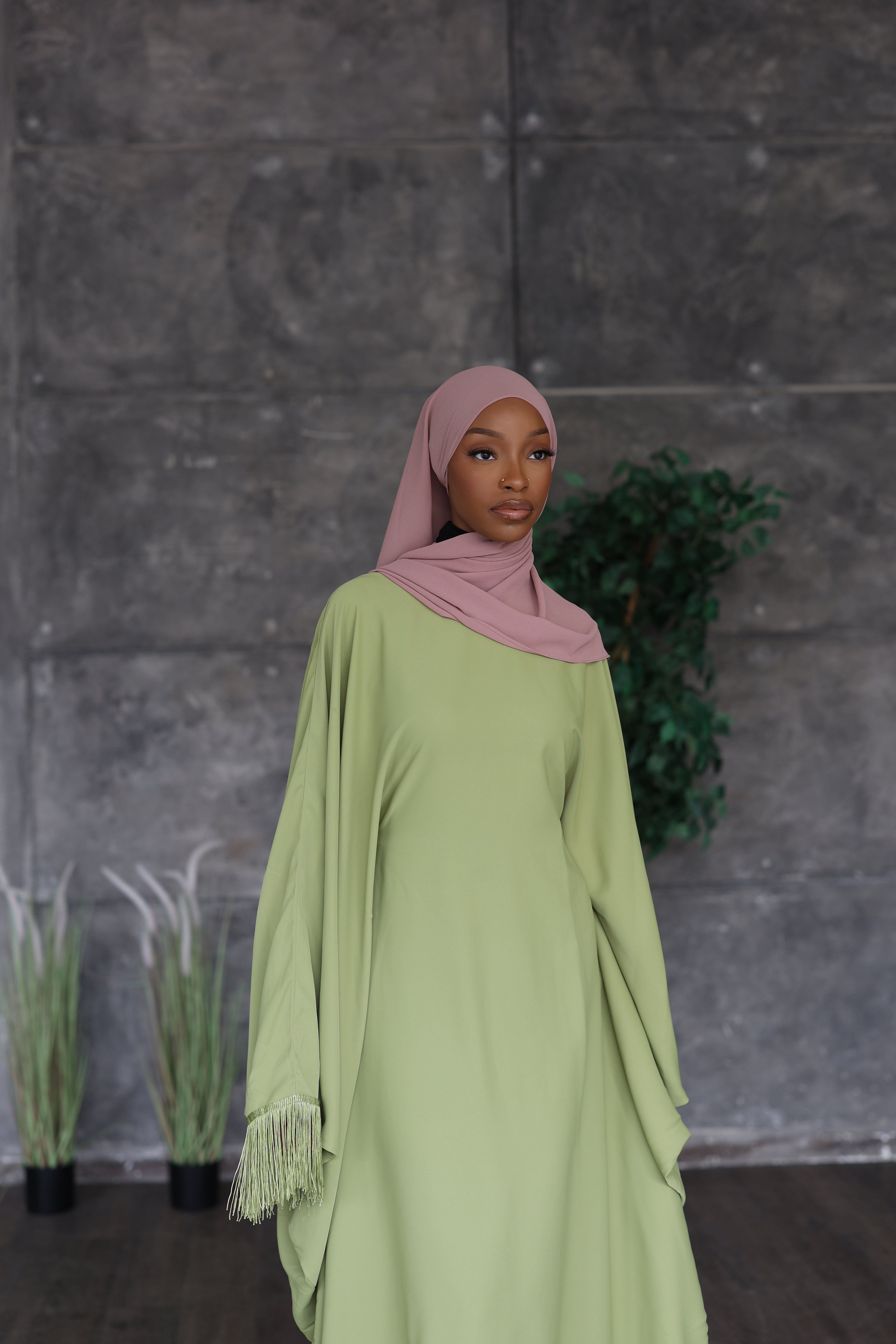 chiffon hijab dress Inaya Chiffon Dress Green