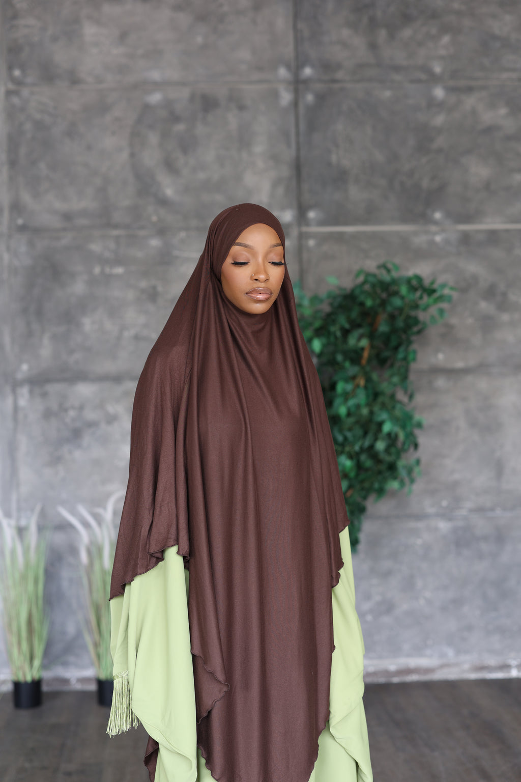 (Dark Brown) Khimar (Jersey)