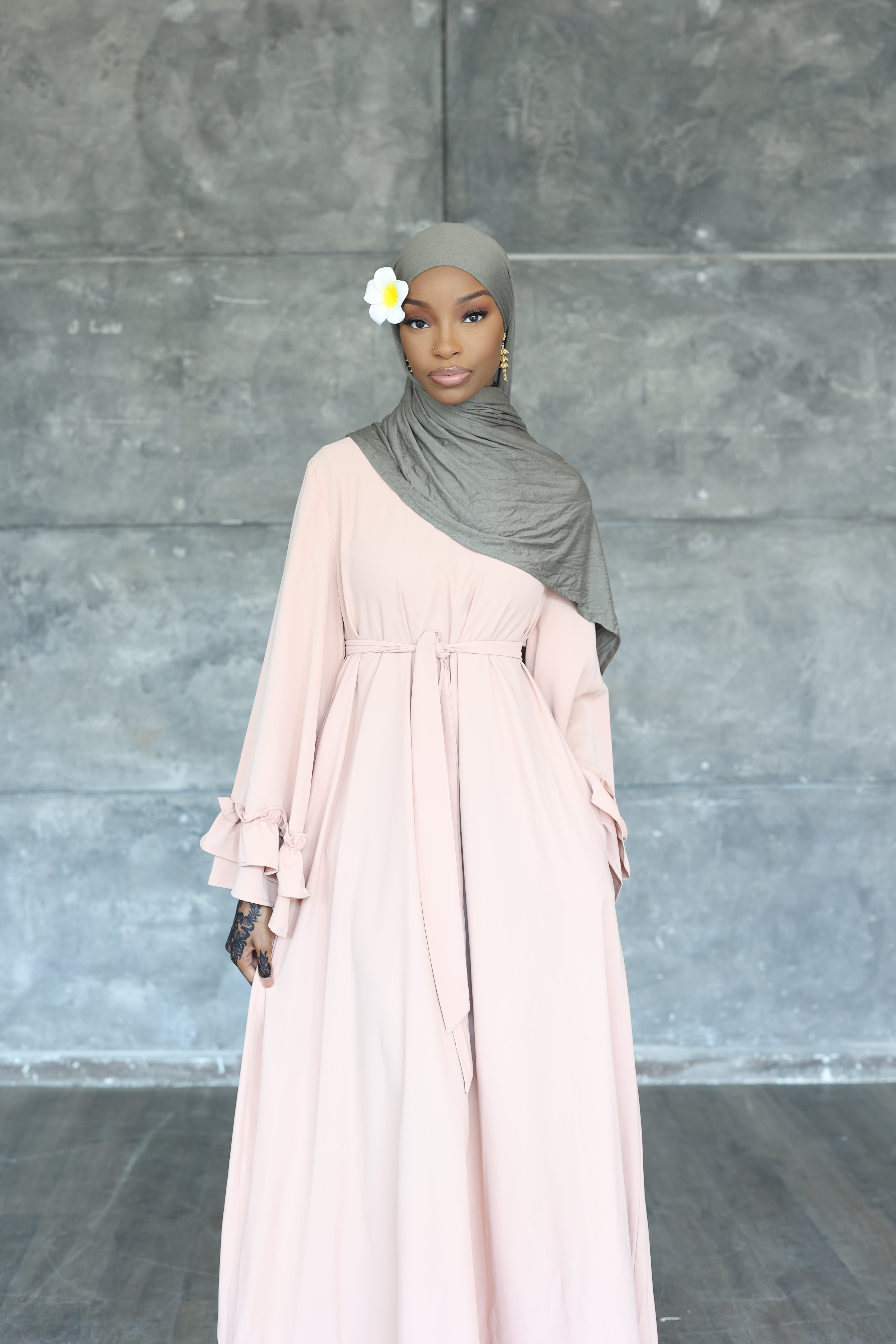 Pink) Flare Sleeve Dress A.SumayahShop LLC Pink) Flare Sleeve Dress A.SumayahShop LLC