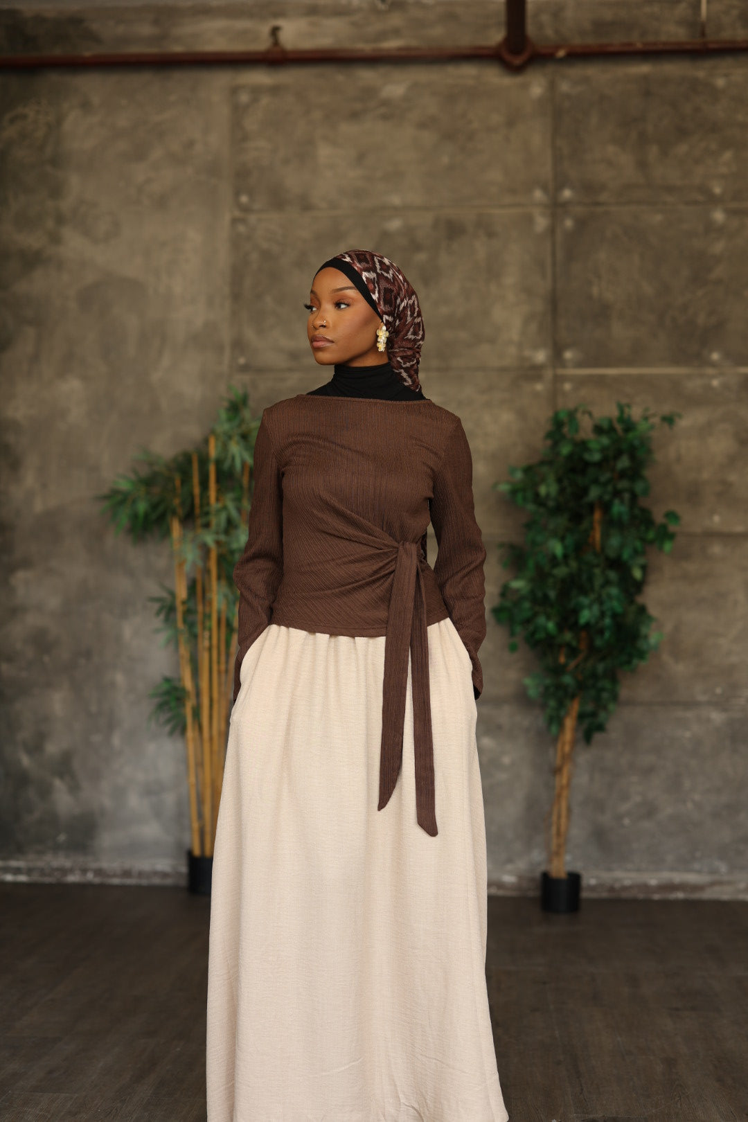 (Beige) Maxi Skirt