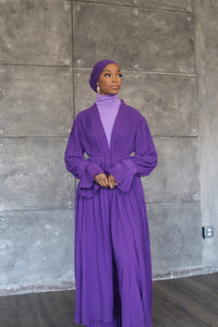 (Purple) Pleated Abaya