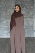 Brown Cozy Cotton Set (with slip dress)