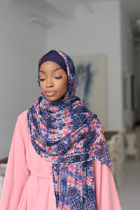 (Navy) ALEEYAH Hijab (Chiffon)