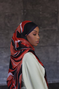 (Red) ADAMMA Hijab (Chiffon)