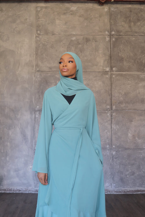 (Mint) Chiffon Wrap Dress