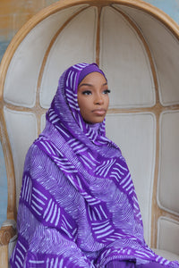 Imperfection on (Purple) MARIAMA Hijab (Chiffon)