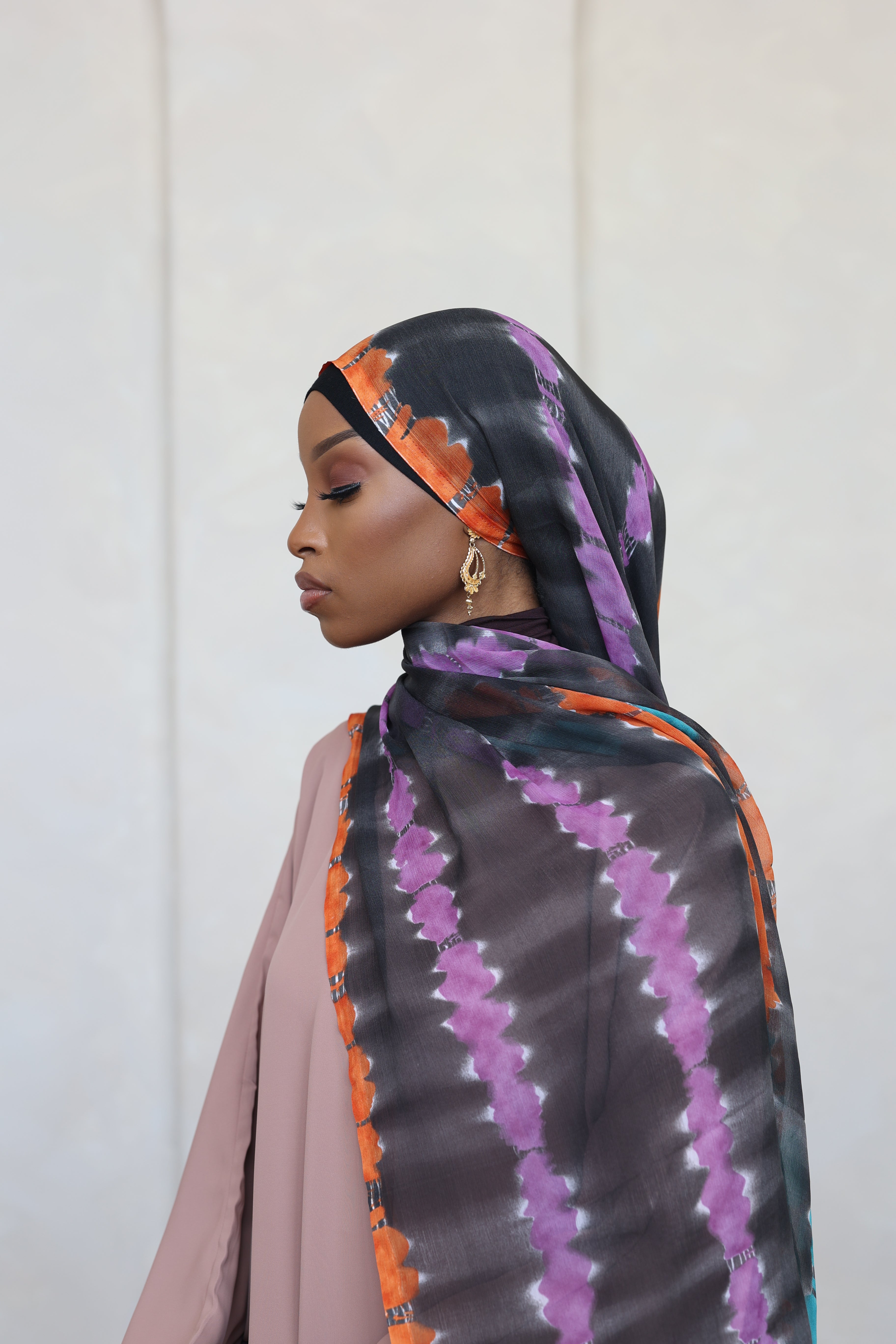 (Black) WAJIHA Hijab (Chiffon)