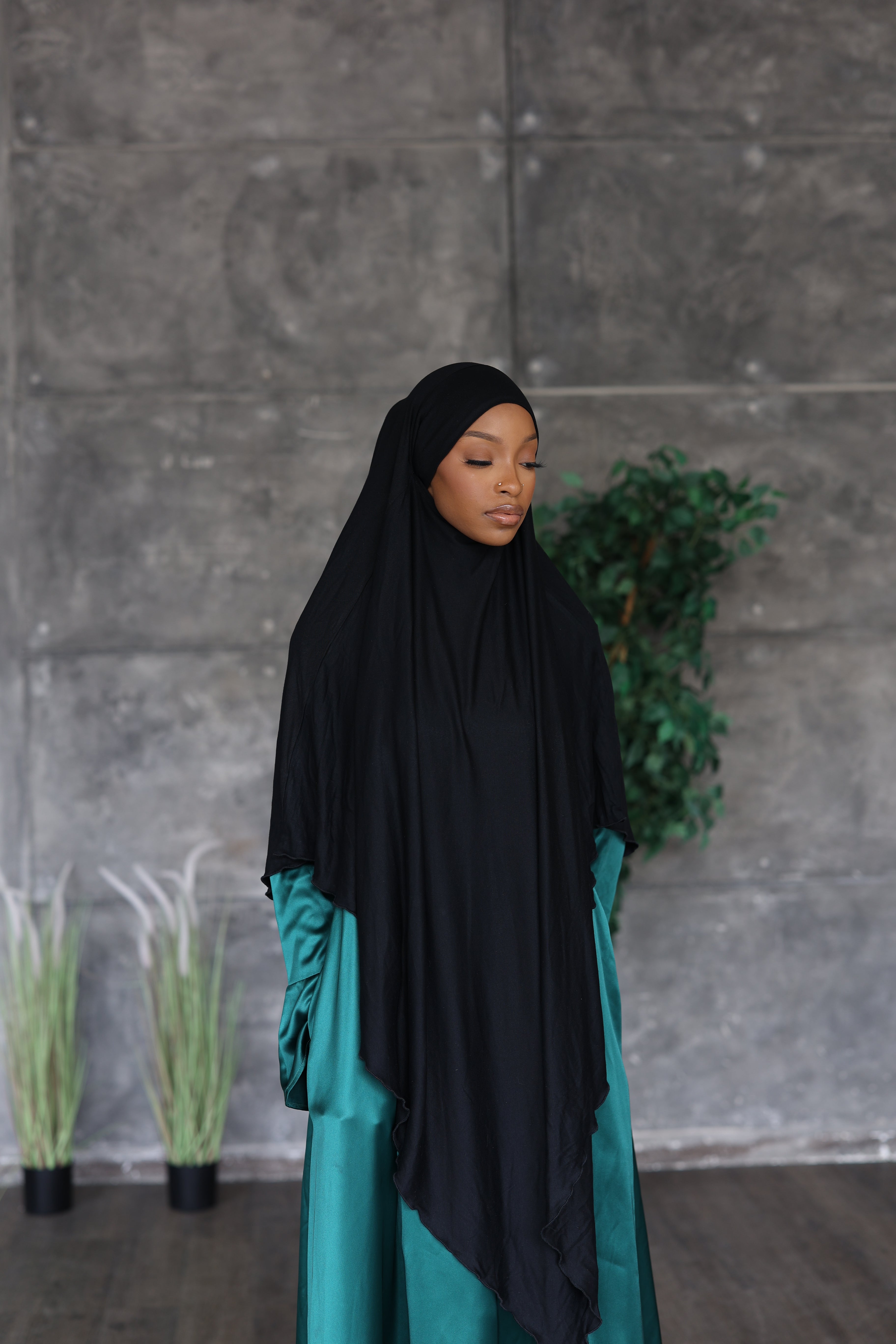 (Black) Khimar (Jersey)