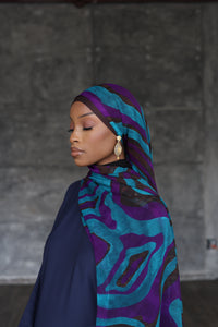 (Blue) YARA Hijab (Chiffon)
