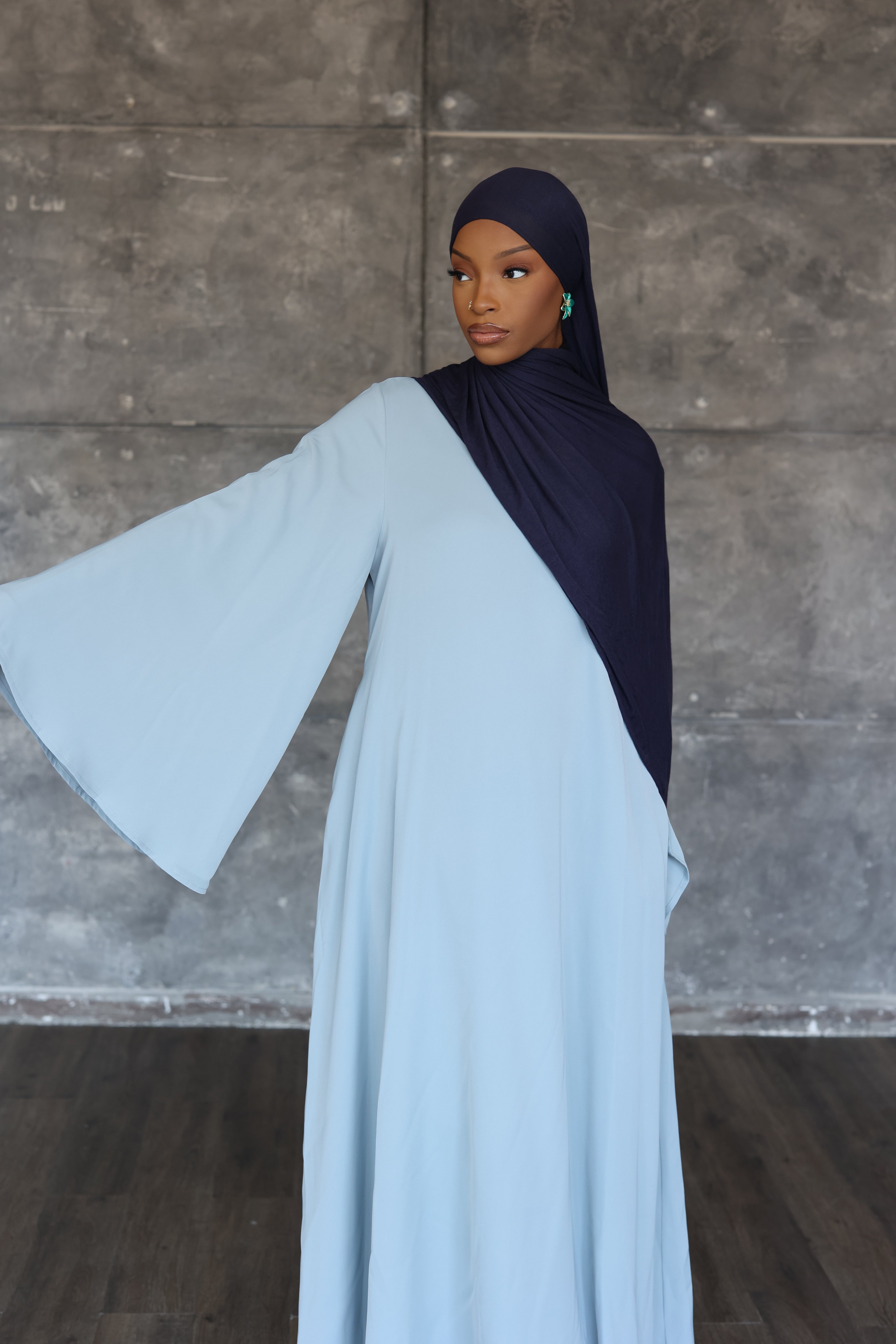 Blue Kimono Sleeve Dress