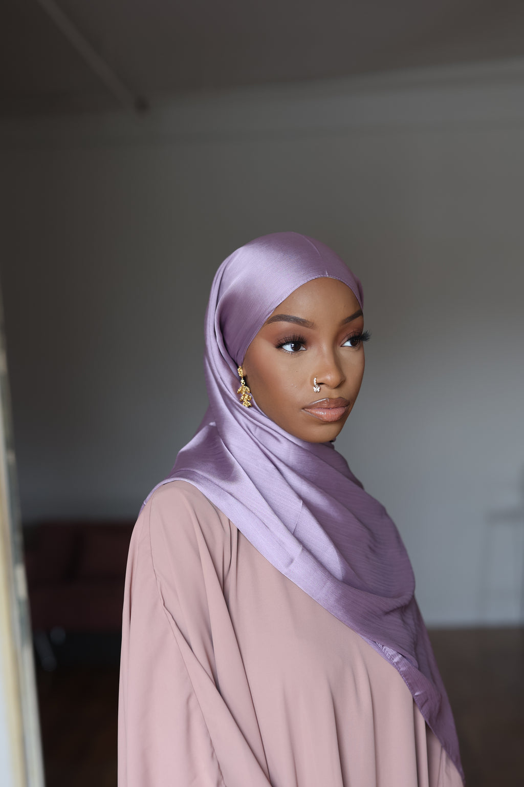 (Purple) Satin Hijab