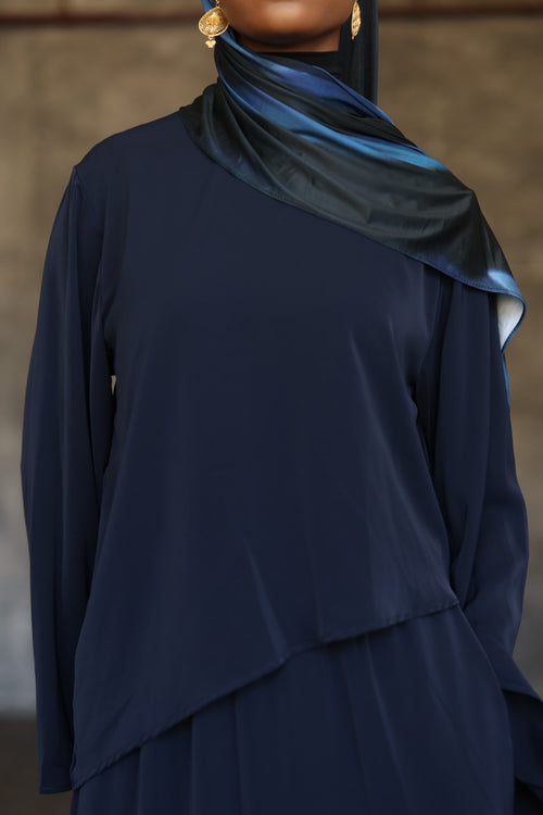 (Navy) Asymmetrical Basic Top (Part of a set)
