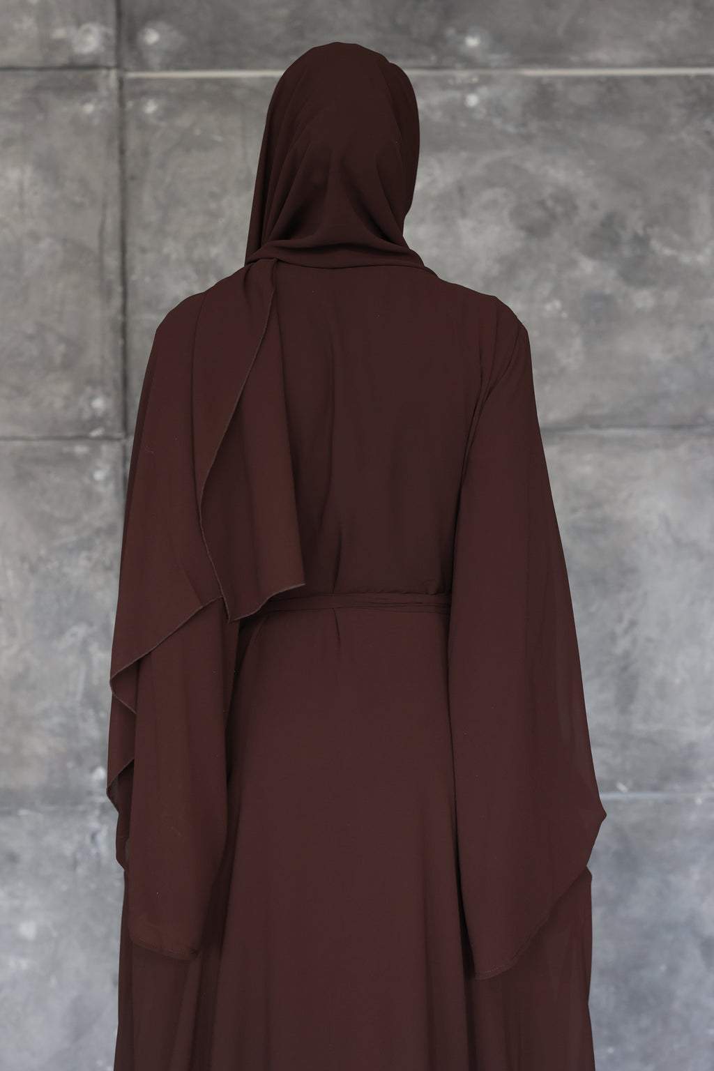 (Coffee) Chiffon Wrap Dress