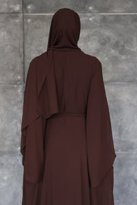(Coffee) Chiffon Wrap Dress