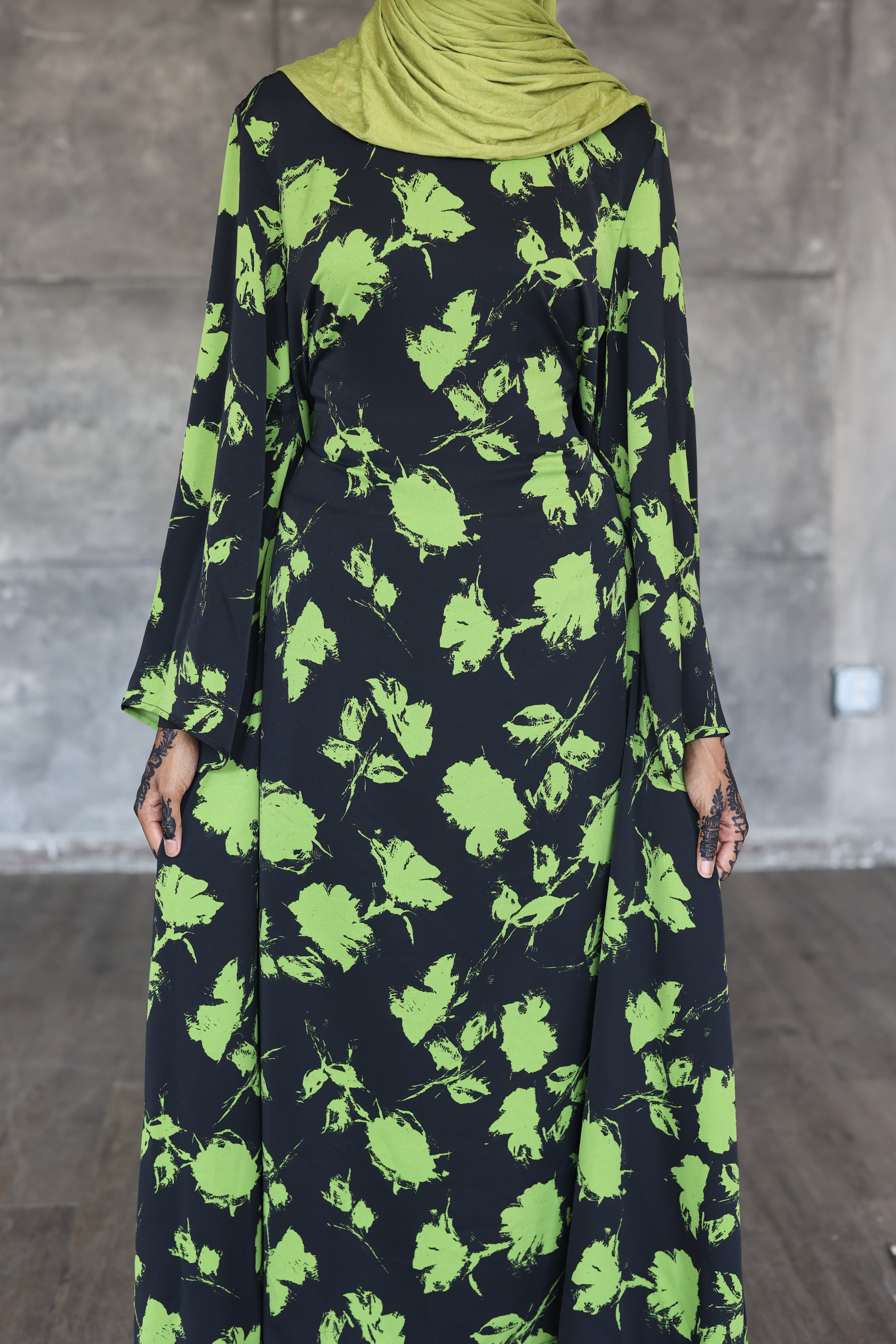 Floral Flare Sleeve Dress