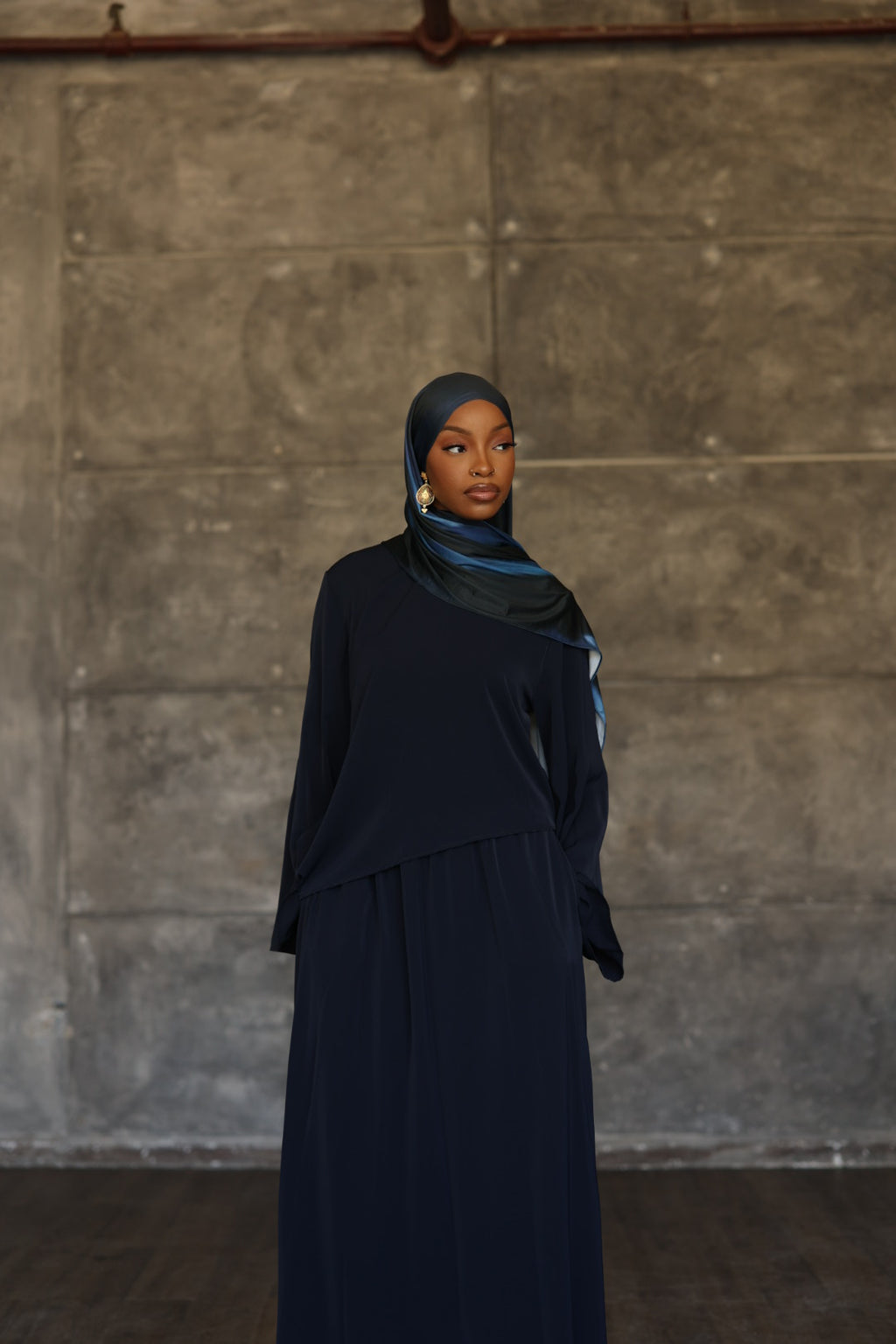 PREORDER (Navy) Basic Maxi Skirt (Part Of A Set)