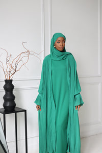 (Green) Pleated Abaya