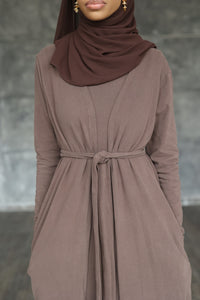 PREORDER Brown Cozy Cotton Set (with slip dress)