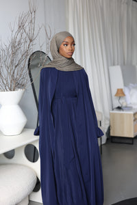 (Navy) Abaya Set (with slip dress)