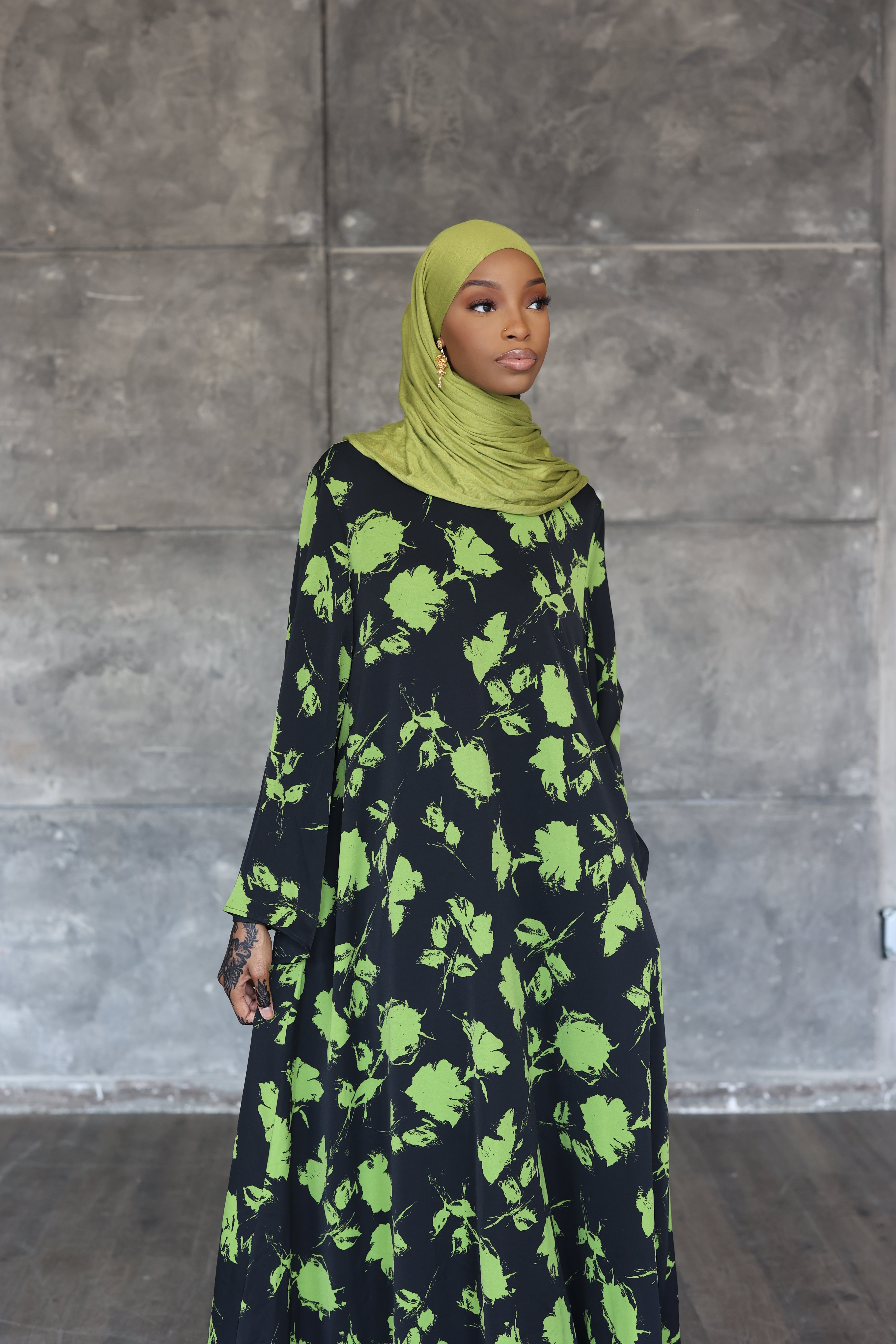 Floral Flare Sleeve Dress