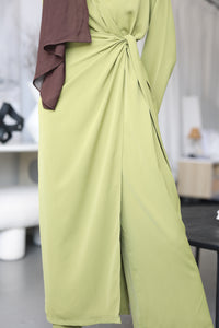 PREORDER (Green) Elegant Wrap Jumpsuit