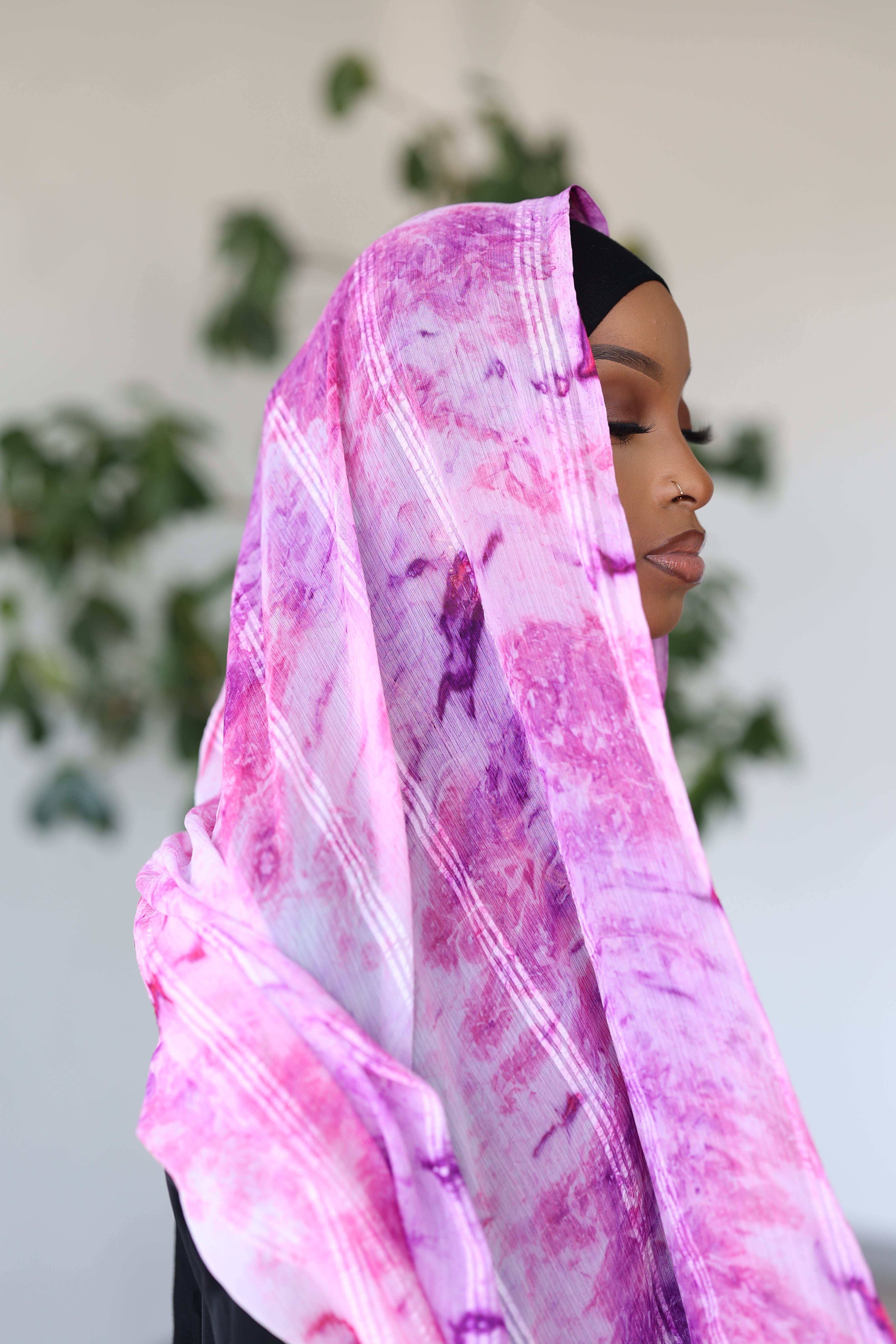 (Purple) AZARA Hijab (Chiffon)