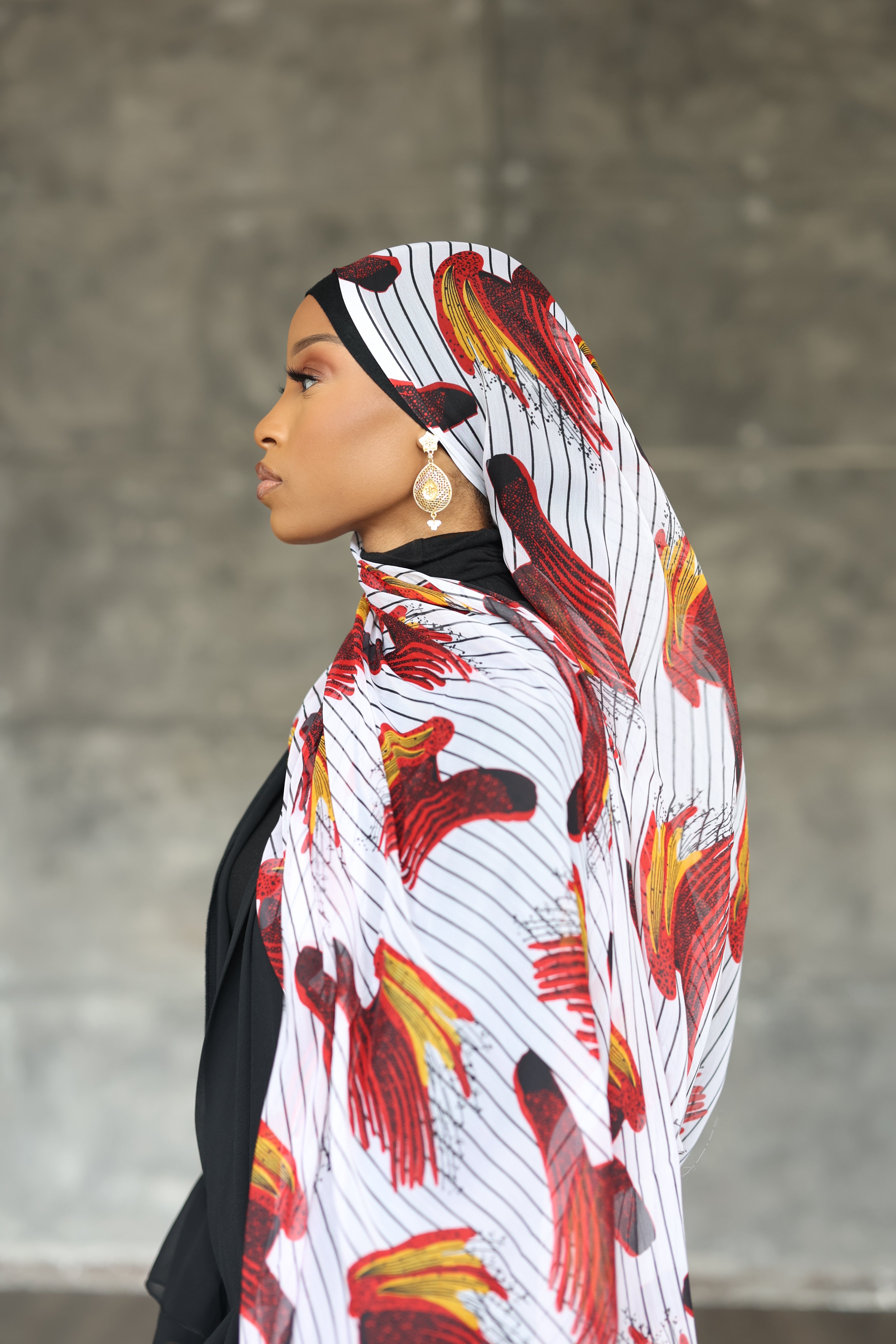 (Red) MAHASIN Hijab (Chiffon)